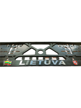 Номерная рамка с рельефным знаком с литовским гербом и флагом